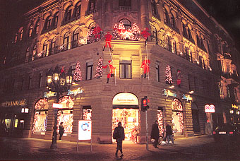 People almost like Christmas time, and are eager in decorating the shop. Frankfurt