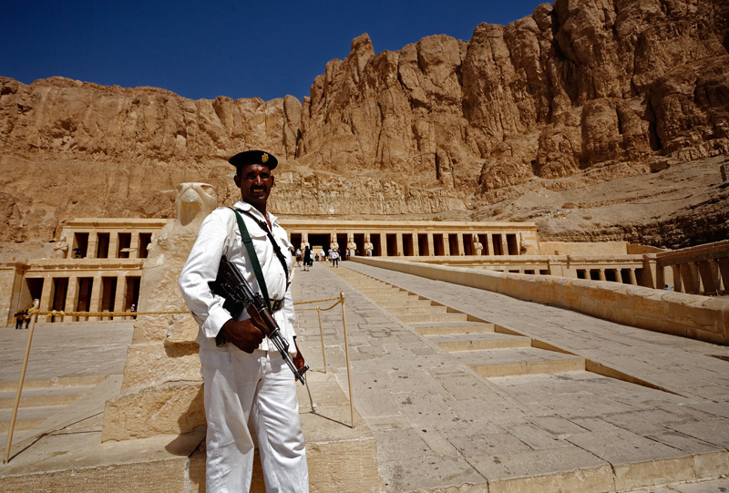 On duty, Mortuary Temple of Hatshepsut