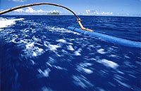 Outrigger running, Bora Bora