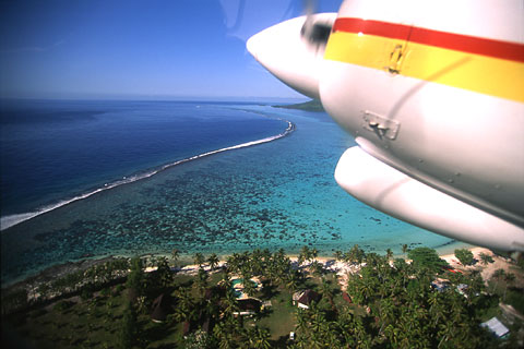 Flying above Lagoon, Moorea