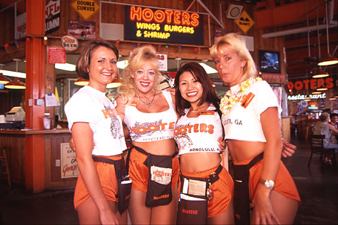 Friendly Hooters at Hooters. Aloha Tower Marketplace