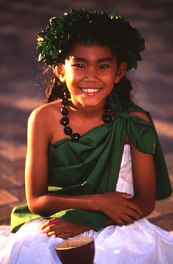 Pure 100 percent Smiling Loco Hula Dancer at Waikiki Beach. The Mayor's Office of the Culture and the Arts City and County of Honolulu