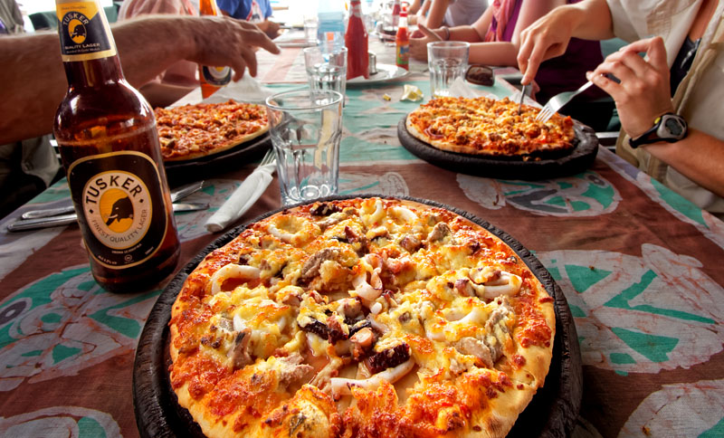 Exciting Seafood Pizza