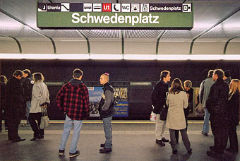 Here is Shinjuku in Japan? perhaps, many school kids enjoyed talking with playfellow on the ground late in night. Vienna