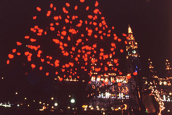 Christmas market in front of the city hall. Vienna