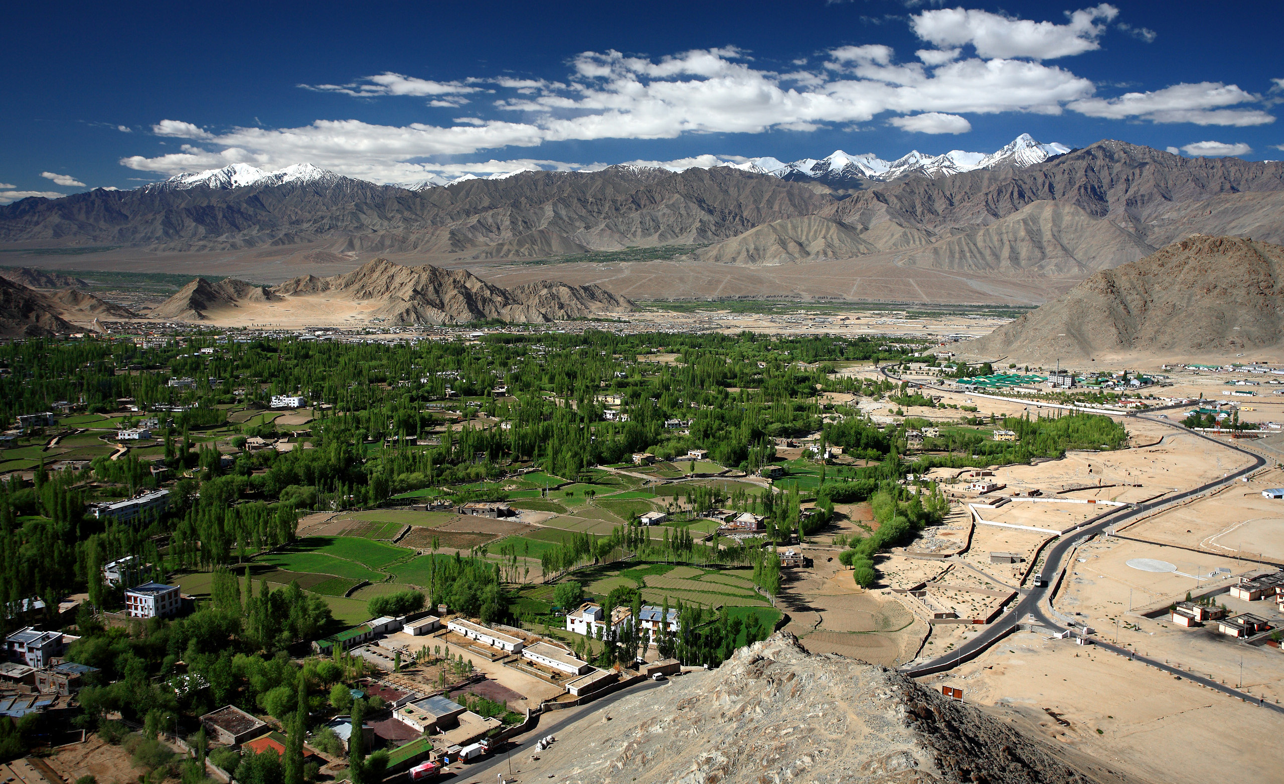 City of Leh view from Shanti Stupa