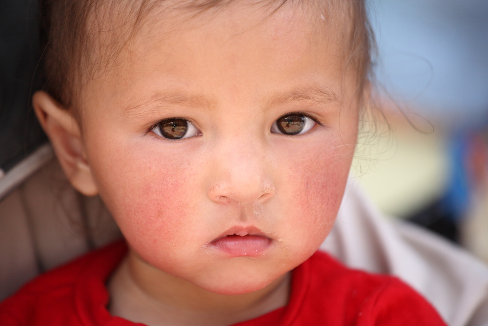 Child with Big Beautiful Eyes - Main Bazaar, Leh, Ladakh