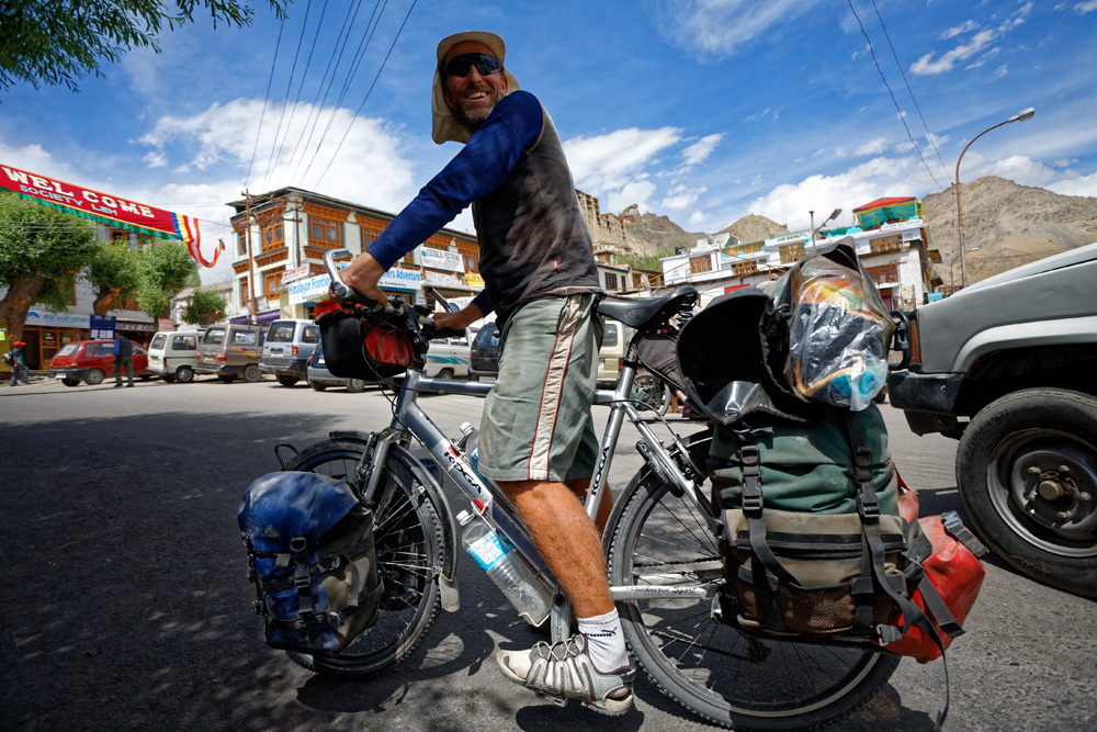 German Cyclist - Main Bazaar, Leh, Ladakh