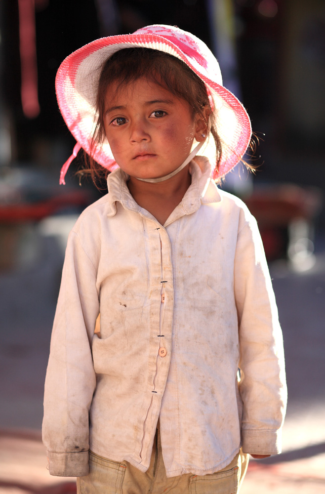 Child in Pink Hat - Main Bazaar, Leh, Ladakh