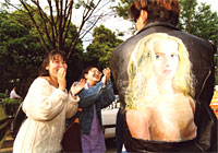 a blonde on a back