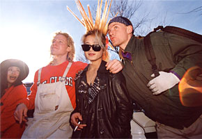 a punk girl with foreigners