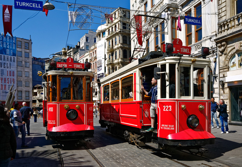 T2 Line Nostalgic Tram at Istanbul Galatasaray