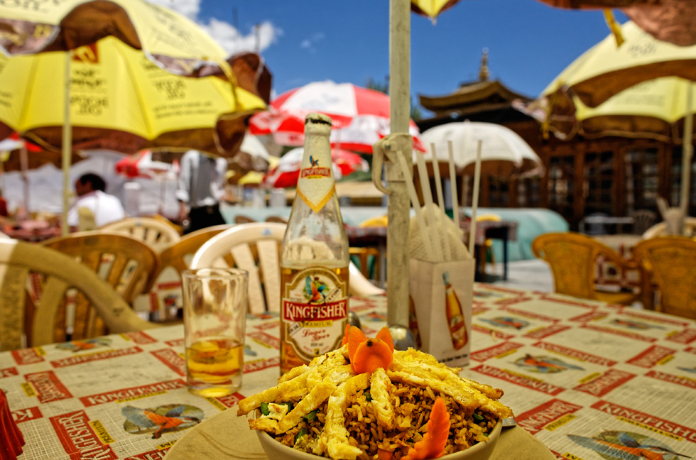 Lunch with Kingfisher beer at La-Terrasse