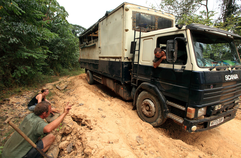 Bad road in hell around the Nigerian border