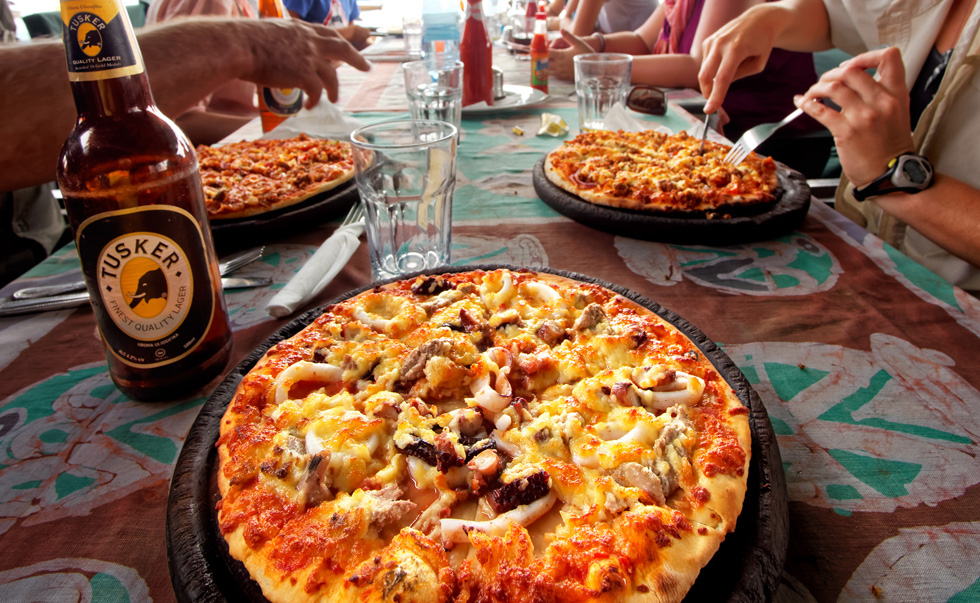 Zanzibar, Pizza lunch at Mercury's Bar